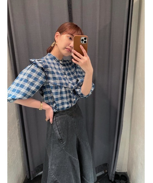 moussy (マウジー)チェックブラウス セール】FRONT TIED CHECK シャツ（シャツ/ブラウス）｜MOUSSY
