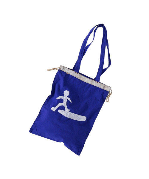 45R（フォーティファイブアール）の「HAYAMAくんのRPMバッグ（エコバッグ/サブバッグ・レディース・キナリ/ブルー・FREE）」の2枚目の写真