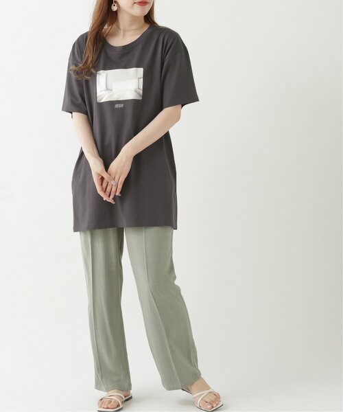 RAY CASSIN（レイカズン）の「レーヨンリネンタブ付きタックパンツ（その他パンツ・レディース・ベージュ/キナリ/カーキ・FREE）」の5枚目の写真