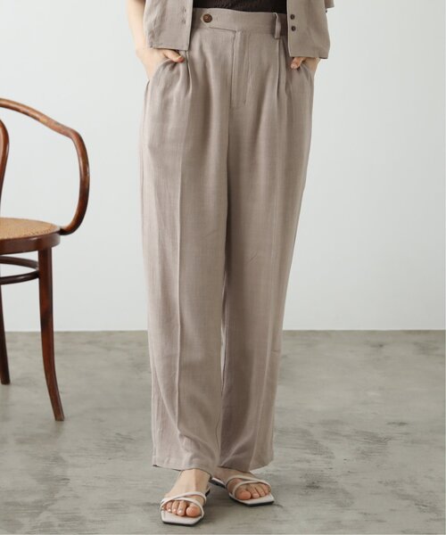 RAY CASSIN（レイカズン）の「レーヨンリネンタブ付きタックパンツ（その他パンツ・レディース・ベージュ/キナリ/カーキ・FREE）」の8枚目の写真