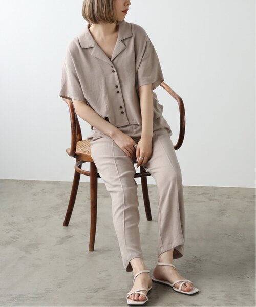 RAY CASSIN（レイカズン）の「レーヨンリネンタブ付きタックパンツ（その他パンツ・レディース・ベージュ/キナリ/カーキ・FREE）」の11枚目の写真