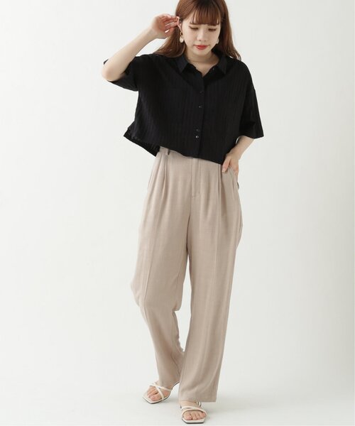 RAY CASSIN（レイカズン）の「レーヨンリネンタブ付きタックパンツ（その他パンツ・レディース・ベージュ/キナリ/カーキ・FREE）」の12枚目の写真