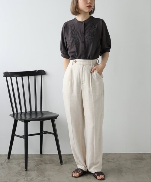 RAY CASSIN（レイカズン）の「レーヨンリネンタブ付きタックパンツ（その他パンツ・レディース・ベージュ/キナリ/カーキ・FREE）」の22枚目の写真