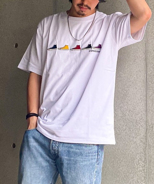 CONVERSE(コンバース)の「【CONVERSE】プリントTシャツ(Tシャツ/カットソー・メンズ・ホワイト/その他5/ベージュ/その他7/その他9/その他3/グリーン/その他2/ブルー/ブラック/ピンク/その他1・L/M/XL/S)」の2枚目の写真