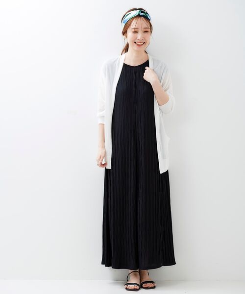 le.coeur blanc（ルクールブラン）の「テンジクプリーツワンピース（ワンピース・レディース・ブラック/モカ・38）」の3枚目の写真