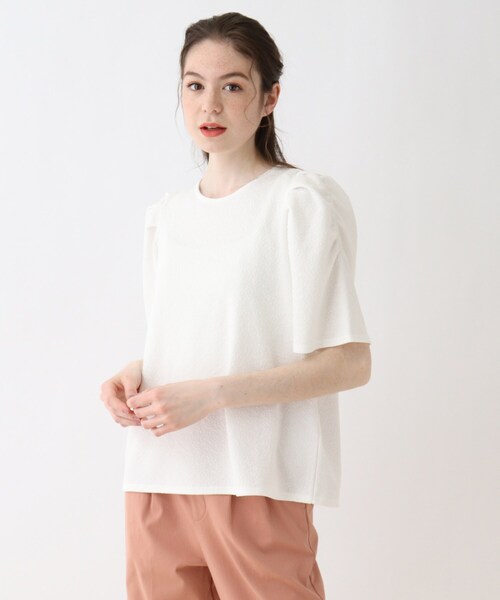 Cutie Blonde（キューティーブロンド）の「◆【S-L/2点セット】ネックレス付きカットソー（Tシャツ/カットソー・レディース・ブラック/イエロー/オフホワイト・01/03/02）」の5枚目の写真