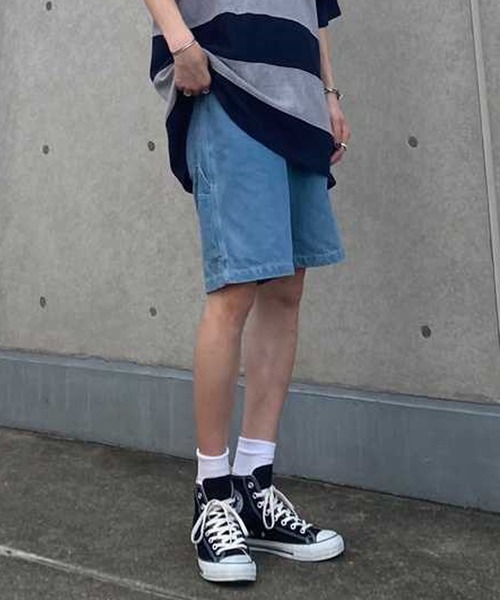 8(eight)(エイト)の「10ozデニムペインターショーツ(デニムパンツ・メンズ・ブラック/サックスブルー/インディゴブルー/その他/その他1/キナリ・MEDIUM/LARGE/X-LARGE)」の1枚目の写真