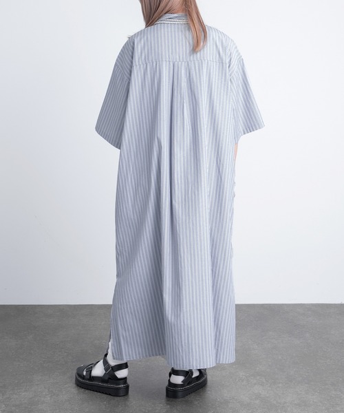 kutir（クティール）の「半袖シャツワンピ―ス（シャツワンピース・レディース・ホワイト/ブラック/サックスブルー・FREE）」の18枚目の写真