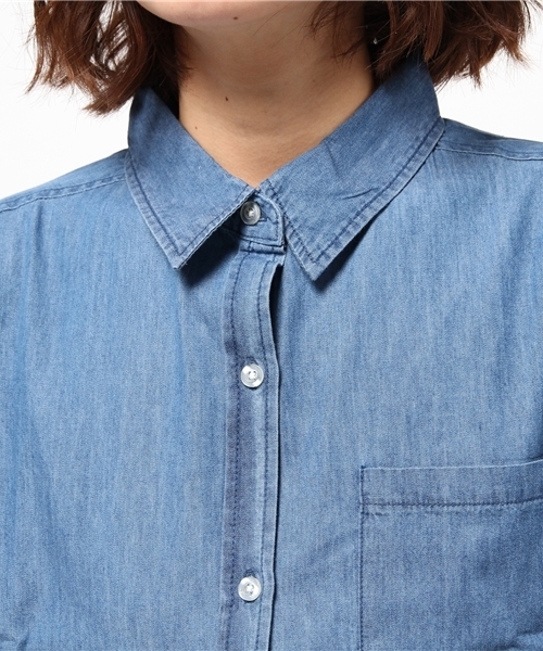 WEGO(ウィゴー)の「WEGO/デニムBIGシャツ(シャツ/ブラウス・レディース・インディゴブルー/ダークインディゴブルー・FREE)」の6枚目の写真