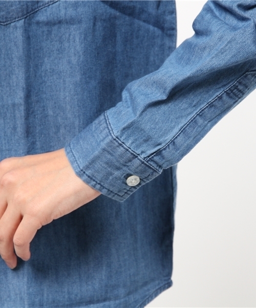 WEGO(ウィゴー)の「WEGO/デニムBIGシャツ(シャツ/ブラウス・レディース・インディゴブルー/ダークインディゴブルー・FREE)」の7枚目の写真