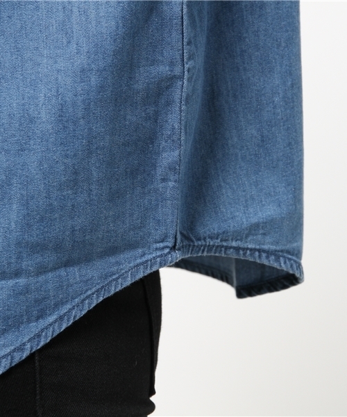 WEGO(ウィゴー)の「WEGO/デニムBIGシャツ(シャツ/ブラウス・レディース・インディゴブルー/ダークインディゴブルー・FREE)」の9枚目の写真