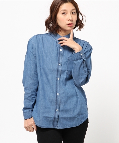 WEGO(ウィゴー)の「WEGO/デニムBIGシャツ(シャツ/ブラウス・レディース・インディゴブルー/ダークインディゴブルー・FREE)」の11枚目の写真