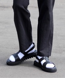 INTER FACTORY | WEARISTA れぽすけ - オーバーラップレザーサンダル　made in INTER FACTORY(サンダル)