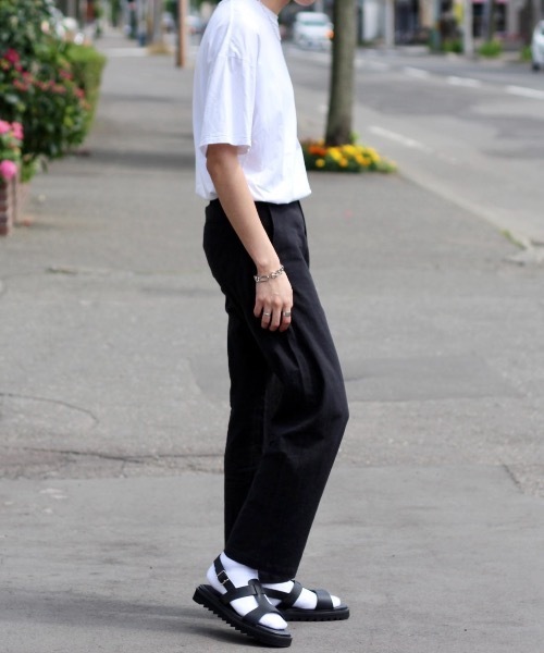 INTER FACTORY（インターファクトリー）の「WEARISTA れぽすけ - オーバーラップレザーサンダル　made in INTER FACTORY（サンダル・メンズ・ブラック・SMALL/MEDIUM/LARGE）」の8枚目の写真