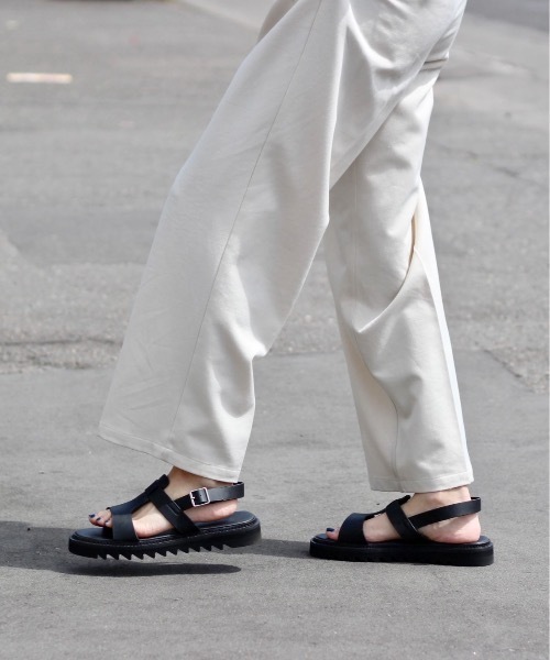 INTER FACTORY（インターファクトリー）の「WEARISTA れぽすけ - オーバーラップレザーサンダル　made in INTER FACTORY（サンダル・メンズ・ブラック・SMALL/MEDIUM/LARGE）」の7枚目の写真