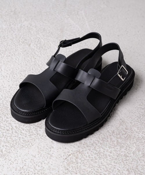 INTER FACTORY（インターファクトリー）の「WEARISTA れぽすけ - オーバーラップレザーサンダル　made in INTER FACTORY（サンダル・メンズ・ブラック・SMALL/MEDIUM/LARGE）」の15枚目の写真