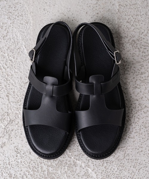 INTER FACTORY（インターファクトリー）の「WEARISTA れぽすけ - オーバーラップレザーサンダル　made in INTER FACTORY（サンダル・メンズ・ブラック・SMALL/MEDIUM/LARGE）」の14枚目の写真