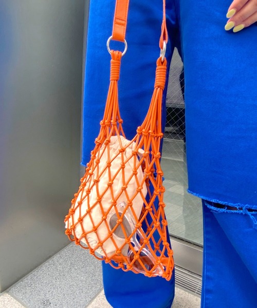 WHO'S WHO gallery（フーズフーギャラリー）の「マクラメBAG（ハンドバッグ・レディース・オレンジ/グリーン・FREE）」の11枚目の写真