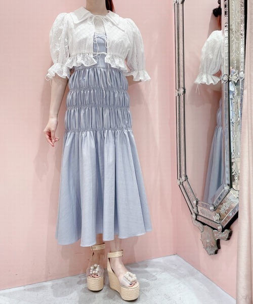 PAIN(ペイン)の「ダンガリーロングキャミドレス(ワンピース・レディース・ブラック/ライトブルー/ホワイト・FREE)」の6枚目の写真