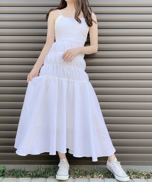 PAIN(ペイン)の「ダンガリーロングキャミドレス(ワンピース・レディース・ブラック/ライトブルー/ホワイト・FREE)」の14枚目の写真