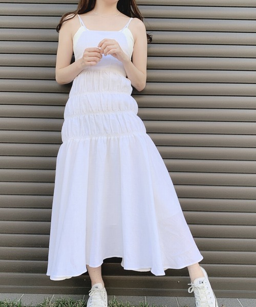 PAIN(ペイン)の「ダンガリーロングキャミドレス(ワンピース・レディース・ブラック/ライトブルー/ホワイト・FREE)」の16枚目の写真