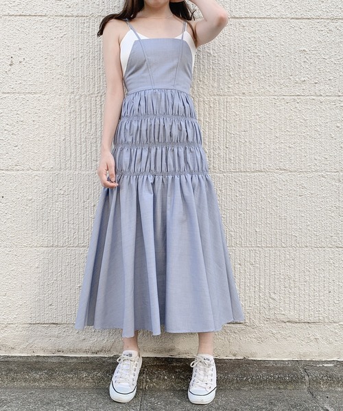 PAIN(ペイン)の「ダンガリーロングキャミドレス(ワンピース・レディース・ブラック/ライトブルー/ホワイト・FREE)」の11枚目の写真