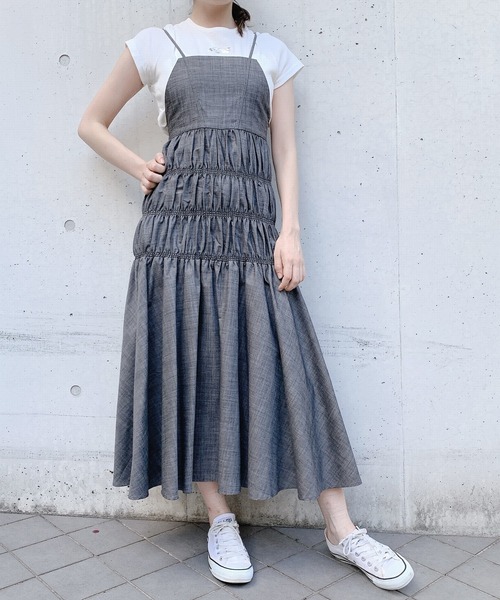 PAIN(ペイン)の「ダンガリーロングキャミドレス(ワンピース・レディース・ブラック/ライトブルー/ホワイト・FREE)」の18枚目の写真