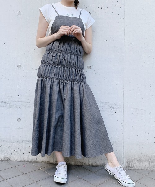 PAIN(ペイン)の「ダンガリーロングキャミドレス(ワンピース・レディース・ブラック/ライトブルー/ホワイト・FREE)」の21枚目の写真