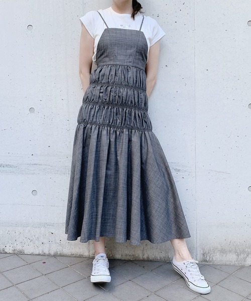 PAIN(ペイン)の「ダンガリーロングキャミドレス(ワンピース・レディース・ブラック/ライトブルー/ホワイト・FREE)」の19枚目の写真