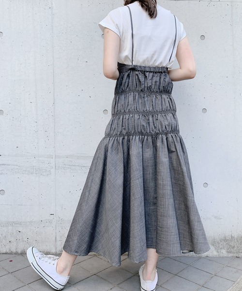 PAIN(ペイン)の「ダンガリーロングキャミドレス(ワンピース・レディース・ブラック/ライトブルー/ホワイト・FREE)」の22枚目の写真