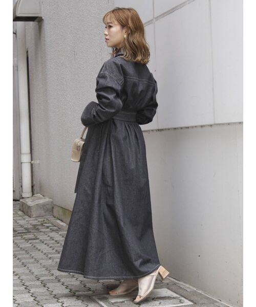 dazzlin（ダズリン）の「ステッチアートシャツワンピース（ワンピース・レディース・ブラック/ベージュ/インディゴブルー/モカ/その他1・FREE）」の22枚目の写真