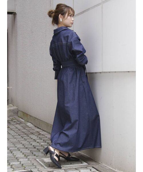 dazzlin（ダズリン）の「ステッチアートシャツワンピース（ワンピース・レディース・ブラック/ベージュ/インディゴブルー/モカ/その他1・FREE）」の19枚目の写真