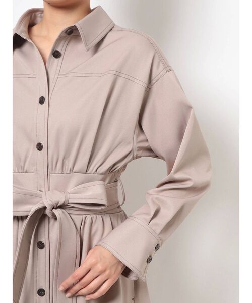 dazzlin（ダズリン）の「ステッチアートシャツワンピース（ワンピース・レディース・ブラック/ベージュ/インディゴブルー/モカ/その他1・FREE）」の12枚目の写真