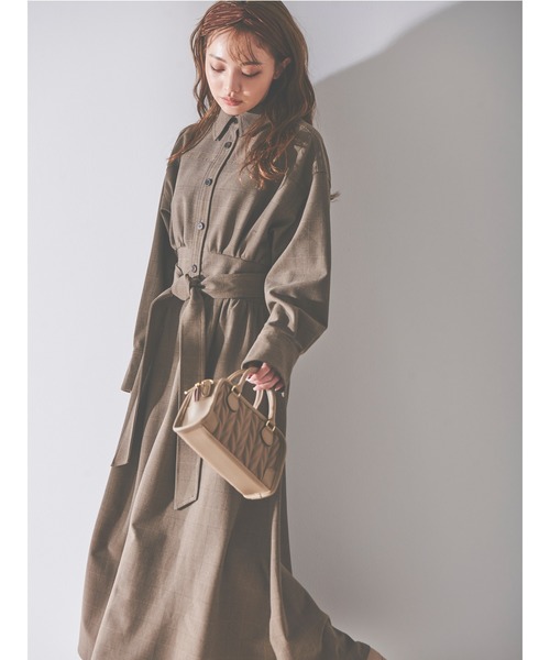 dazzlin（ダズリン）の「ステッチアートシャツワンピース（ワンピース・レディース・ブラック/ベージュ/インディゴブルー/モカ/その他1・FREE）」の5枚目の写真