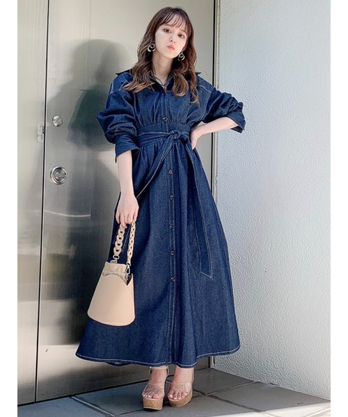 ステッチアートシャツワンピース ワンピース Dazzlin ダズリン のファッション