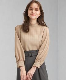 green label relaxing | チェック スタンド フリル ネック ブラウス(シャツ/ブラウス)