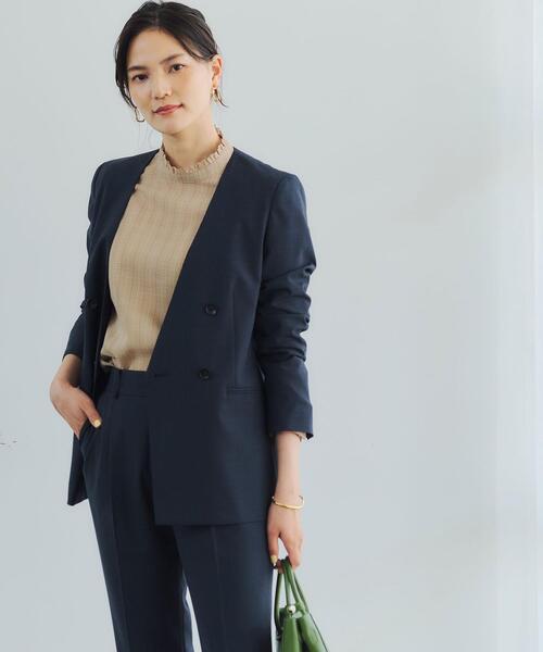 green label relaxing(グリーンレーベルリラクシング)の「チェック スタンド フリル ネック ブラウス(シャツ/ブラウス・レディース・その他1・FREE)」の3枚目の写真