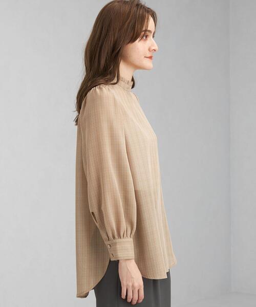 green label relaxing(グリーンレーベルリラクシング)の「チェック スタンド フリル ネック ブラウス(シャツ/ブラウス・レディース・その他1・FREE)」の5枚目の写真