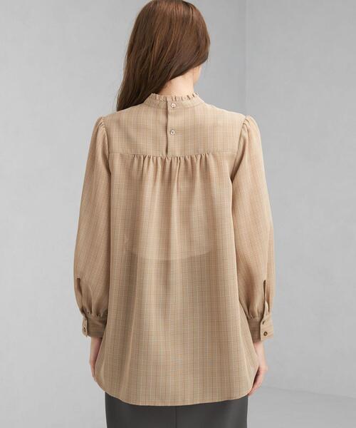green label relaxing(グリーンレーベルリラクシング)の「チェック スタンド フリル ネック ブラウス(シャツ/ブラウス・レディース・その他1・FREE)」の6枚目の写真