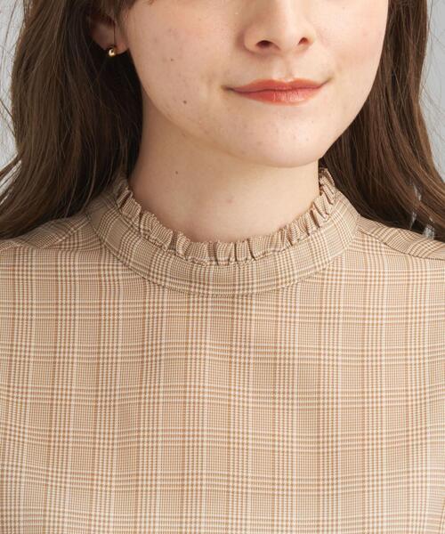 green label relaxing(グリーンレーベルリラクシング)の「チェック スタンド フリル ネック ブラウス(シャツ/ブラウス・レディース・その他1・FREE)」の7枚目の写真