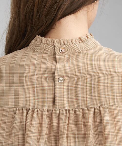 green label relaxing(グリーンレーベルリラクシング)の「チェック スタンド フリル ネック ブラウス(シャツ/ブラウス・レディース・その他1・FREE)」の8枚目の写真