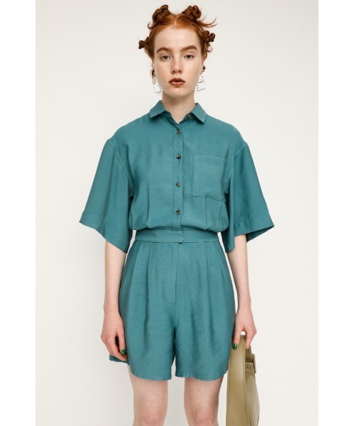 SLY(スライ)の「FLARE SLEEVE ROMPERS フレアスリーブ ロンパース(つなぎ/オールインワン・レディース・ブラック/ターコイズブルー/ベージュ・2/1)」の14枚目の写真