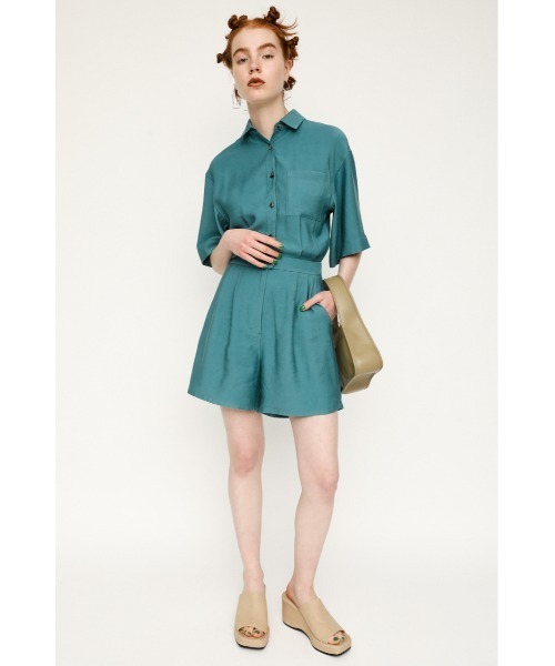 SLY(スライ)の「FLARE SLEEVE ROMPERS フレアスリーブ ロンパース(つなぎ/オールインワン・レディース・ブラック/ターコイズブルー/ベージュ・2/1)」の15枚目の写真