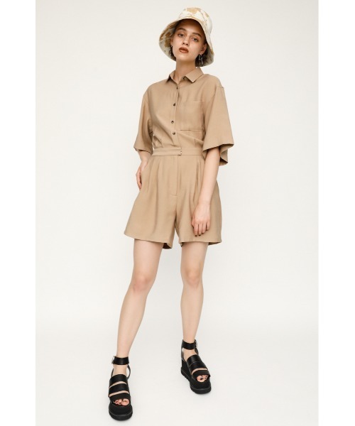 SLY(スライ)の「FLARE SLEEVE ROMPERS フレアスリーブ ロンパース(つなぎ/オールインワン・レディース・ブラック/ターコイズブルー/ベージュ・2/1)」の10枚目の写真
