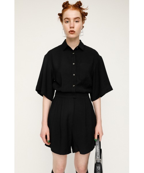 SLY(スライ)の「FLARE SLEEVE ROMPERS フレアスリーブ ロンパース(つなぎ/オールインワン・レディース・ブラック/ターコイズブルー/ベージュ・2/1)」の4枚目の写真