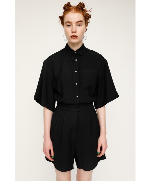 SLY(スライ)の「FLARE SLEEVE ROMPERS フレアスリーブ ロンパース(つなぎ/オールインワン・レディース・ブラック/ターコイズブルー/ベージュ・2/1)」の6枚目の写真