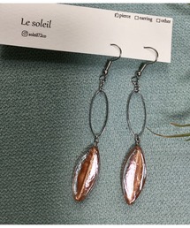【Le soleil】コッパーカラー ベネチアンビーズピアス(MA)