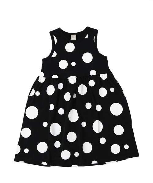 DILASH（ディラッシュ）の「ランダムドット柄ワンピース（ワンピース・キッズ・ブラック/ミント・130/140/100/110/120/90/80）」の2枚目の写真