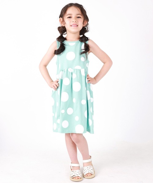 DILASH（ディラッシュ）の「ランダムドット柄ワンピース（ワンピース・キッズ・ブラック/ミント・130/140/100/110/120/90/80）」の5枚目の写真