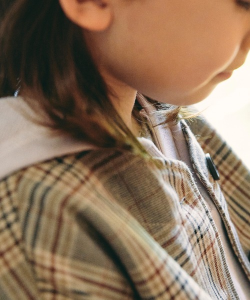 undeny.（アンディニ－）の「undeny.  ノーカラーチェックJK（ノーカラージャケット・キッズ・ブラウン系その他2・XL/M/S/L）」の9枚目の写真